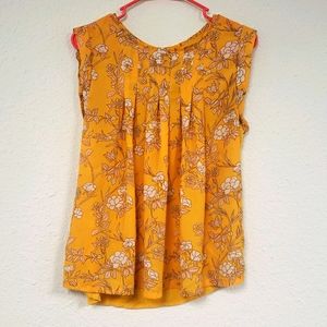 Mustard Yellow Floral Blouse